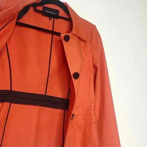 Lafayette 148 Orange Blazer Size 4 Coral Button Up - Picture 4 of 9